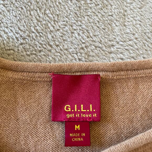 G.I.L.I. Got It Love It Sweater Medium Beige Cashmere Silk Longline Luxury Tunic - Picture 3 of 6